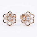 1/8ct TDW Lab grown Diamond Floral Stud Earrings
