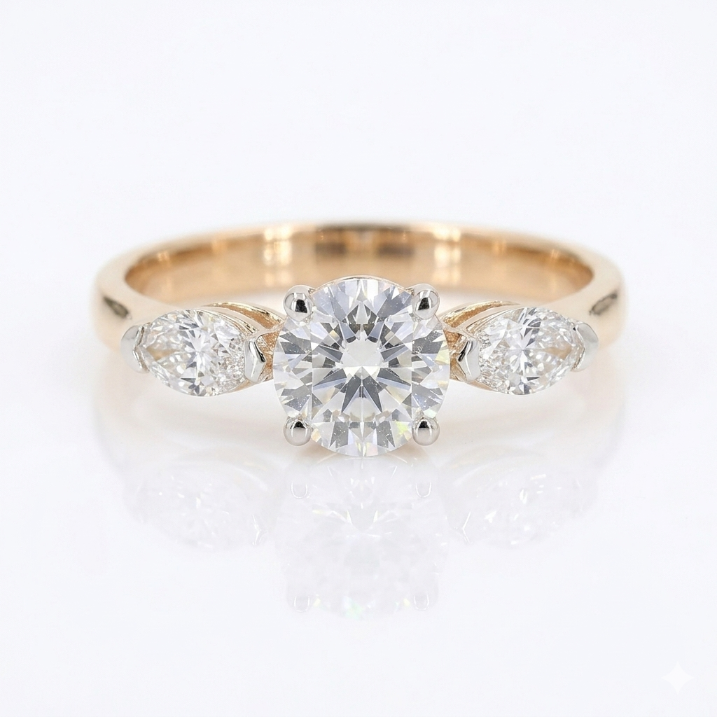 7/8ct TDW Lab grown Diamond Three-Stone Engagement Ring