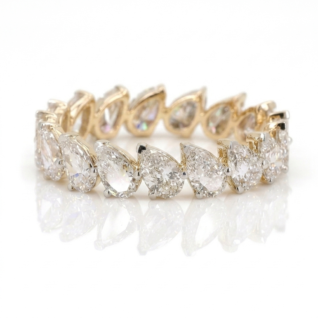 3ct TDW Pear Shape Lab grown Diamond Eternity Band