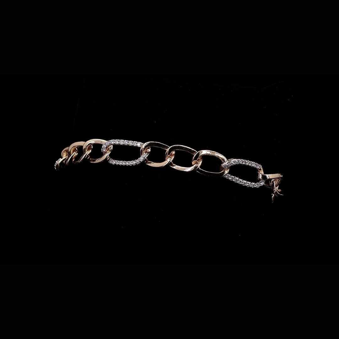 7/8ct TDW Lab grown Diamond Paperclip Link Bracelet in 14k Gold