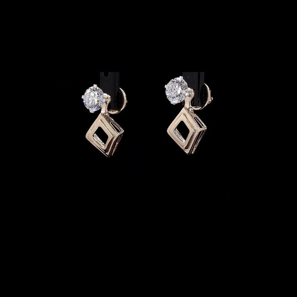 1 7/8ct TDW Lab grown Diamond Geometric Drop Earrings in 14k Yellow Gold