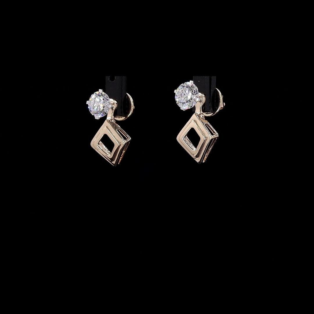 1 7/8ct TDW Lab grown Diamond Geometric Drop Earrings in 14k Yellow Gold