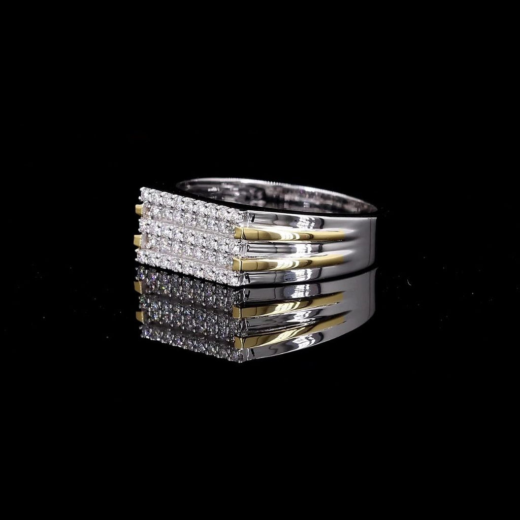 3/8ct TDW Lab grown Diamond Multi-Row Band  Mens Ring in 18k Gold