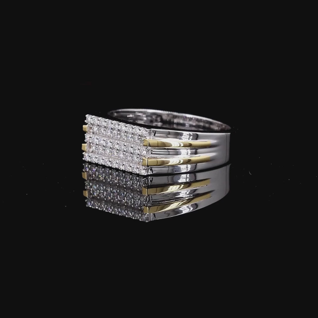 3/8ct TDW Lab grown Diamond Multi-Row Band  Mens Ring in 18k Gold