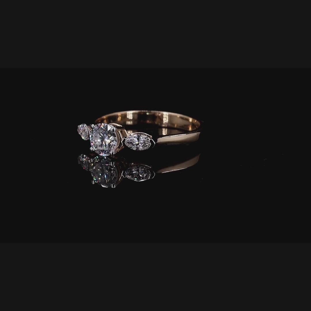 7/8ct TDW Lab grown Diamond Three-Stone Engagement Ring