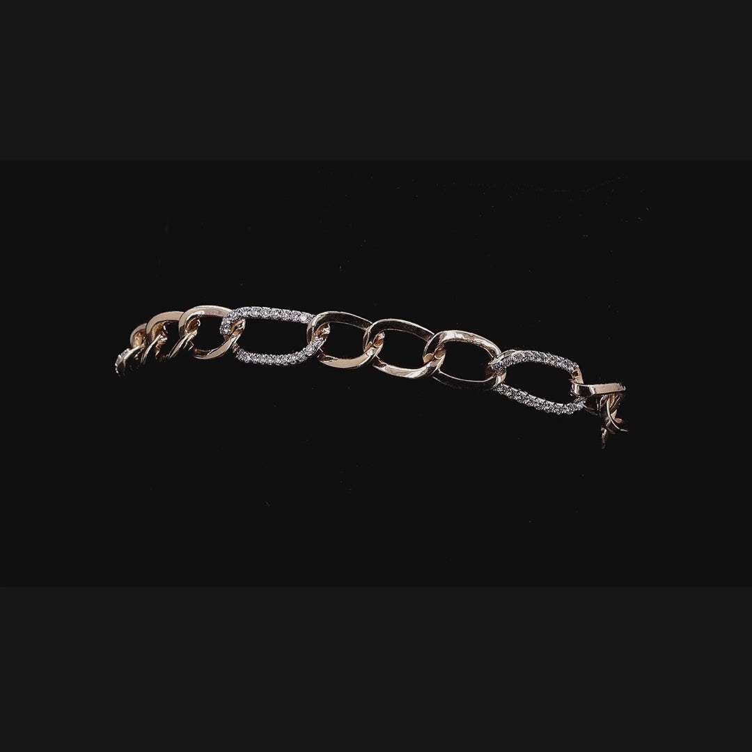 7/8ct TDW Lab grown Diamond Paperclip Link Bracelet in 14k Gold