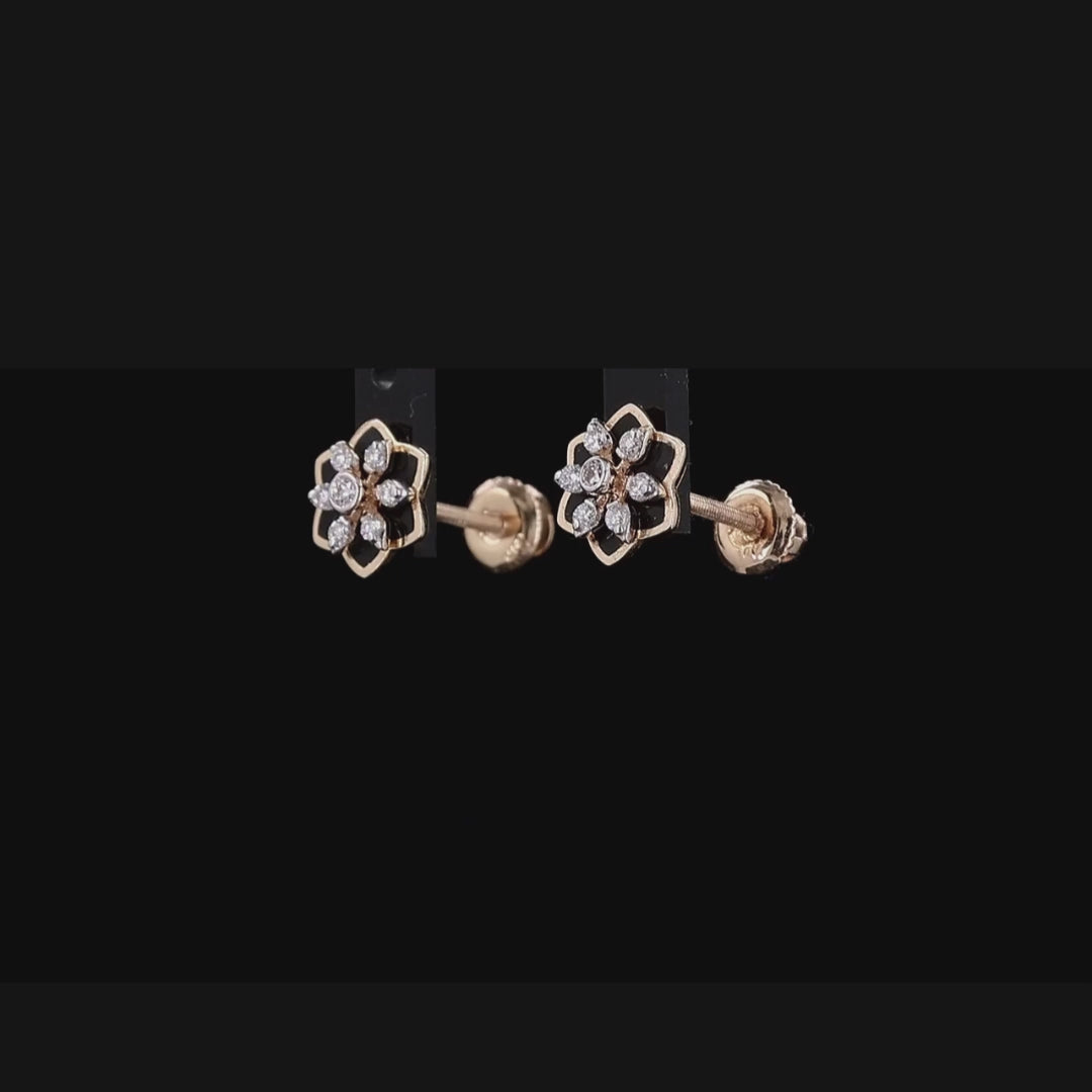 1/8ct TDW Lab grown Diamond Floral Stud Earrings